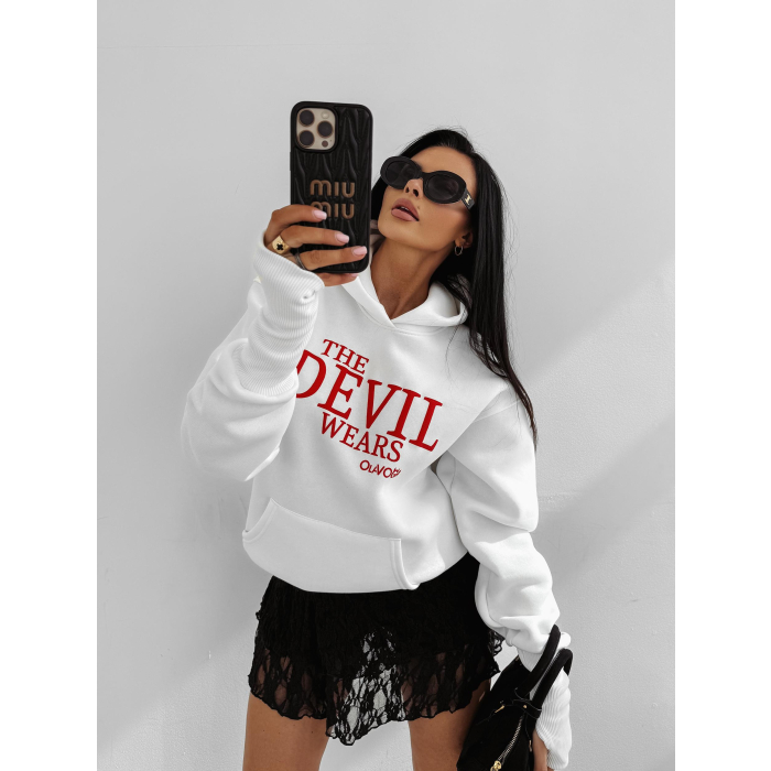 BLUZA DRESOWA BAWEŁNIANA DAMSKA HOODIE OLAVOGA SASSY MUSE ECRU