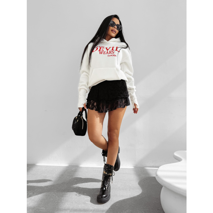 BLUZA DRESOWA BAWEŁNIANA DAMSKA HOODIE OLAVOGA SASSY MUSE ECRU