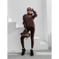 BLUZA DRESOWA BAWEŁNIANA DAMSKA LAMPAS OLAVOGA WILD SEASION BROWN