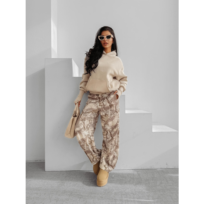 BLUZA DRESOWA BAWEŁNIANA DAMSKA LAMPAS OLAVOGA WILD SEASION BEIGE