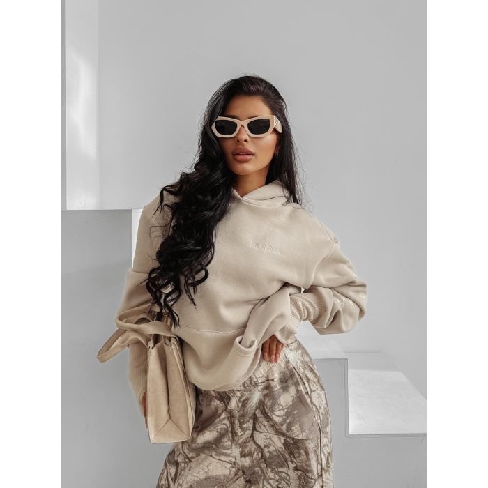 BLUZA DRESOWA BAWEŁNIANA DAMSKA LAMPAS OLAVOGA WILD SEASION BEIGE