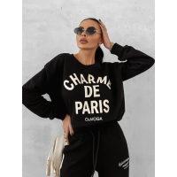 BLUZA DRESOWA BAWEŁNIANA DAMSKA OLAVOGA CHARME BLACK