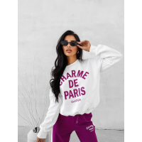 BLUZA DRESOWA BAWEŁNIANA DAMSKA OLAVOGA CHARME ECRU