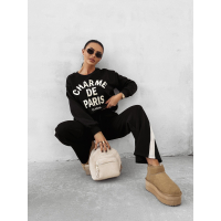 BLUZA DRESOWA BAWEŁNIANA DAMSKA OLAVOGA CHARME BLACK