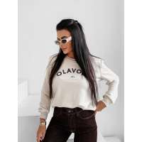 BLUZA DRESOWA BAWEŁNIANA DAMSKA OLAVOGA GROV BEIGE