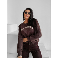 BLUZA DRESOWA BAWEŁNIANA DAMSKA OLAVOGA GROV BROWN