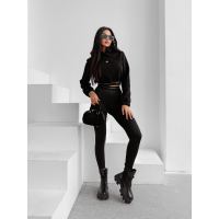 BLUZA DRESOWA BAWEŁNIANA DAMSKA OLAVOGA LUNARI BLACK