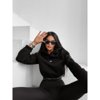 BLUZA DRESOWA BAWEŁNIANA DAMSKA OLAVOGA LUNARI BLACK