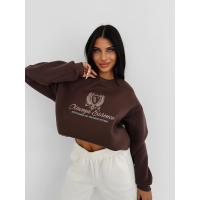 BLUZA DRESOWA BAWEŁNIANA DAMSKA OVERSIZE OLAVOGA FALL ESSENCE BROWN