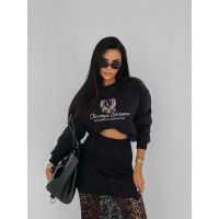 BLUZA DRESOWA BAWEŁNIANA DAMSKA OVERSIZE OLAVOGA FALL ESSENCE BLACK