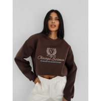 BLUZA DRESOWA BAWEŁNIANA DAMSKA OVERSIZE OLAVOGA FALL ESSENCE BROWN