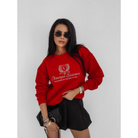 BLUZA DRESOWA BAWEŁNIANA DAMSKA OVERSIZE OLAVOGA FALL ESSENCE RED
