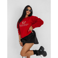 BLUZA DRESOWA BAWEŁNIANA DAMSKA OVERSIZE OLAVOGA FALL ESSENCE RED