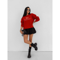 BLUZA DRESOWA BAWEŁNIANA DAMSKA OVERSIZE OLAVOGA FALL ESSENCE RED