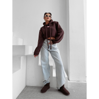 BLUZA DRESOWA BAWEŁNIANA DAMSKA PRINCESS OLV OLAVOGA FROST LAYER BROWN