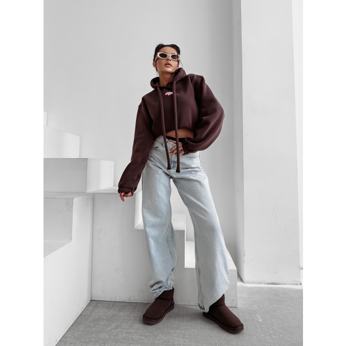 BLUZA DRESOWA BAWEŁNIANA DAMSKA PRINCESS OLV OLAVOGA FROST LAYER BROWN