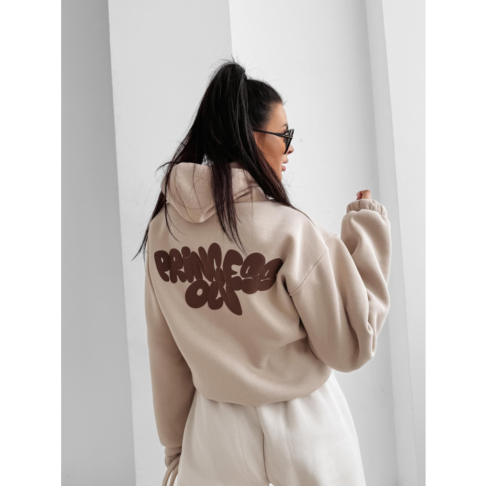 BLUZA DRESOWA BAWEŁNIANA DAMSKA PRINCESS OLV OLAVOGA FROST LAYER BEIGE