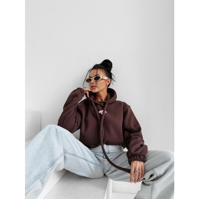BLUZA DRESOWA BAWEŁNIANA DAMSKA PRINCESS OLV OLAVOGA FROST LAYER BROWN