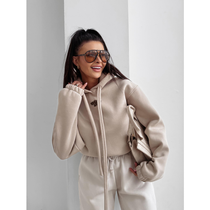 BLUZA DRESOWA BAWEŁNIANA DAMSKA PRINCESS OLV OLAVOGA FROST LAYER BEIGE
