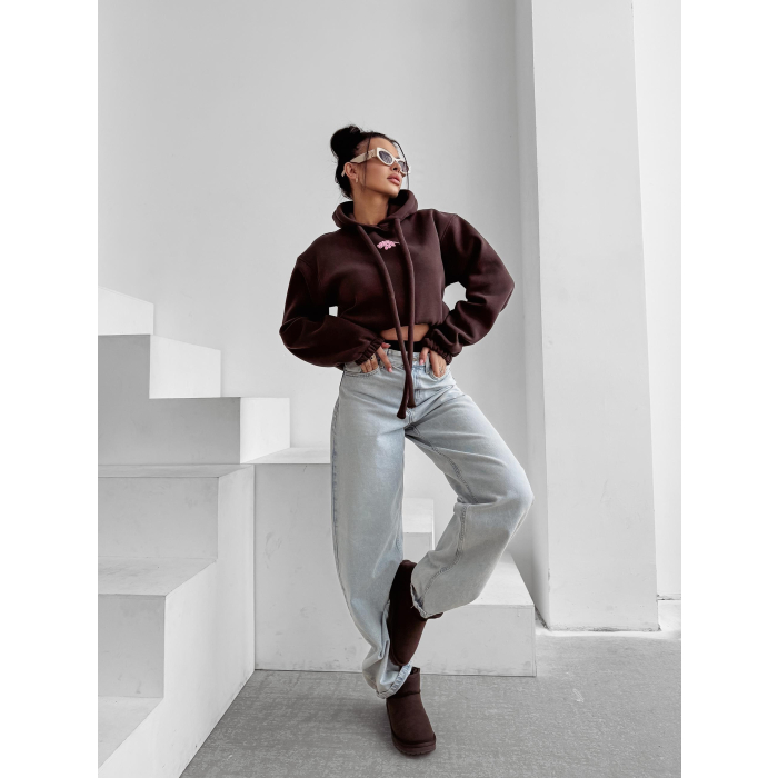 BLUZA DRESOWA BAWEŁNIANA DAMSKA PRINCESS OLV OLAVOGA FROST LAYER BROWN