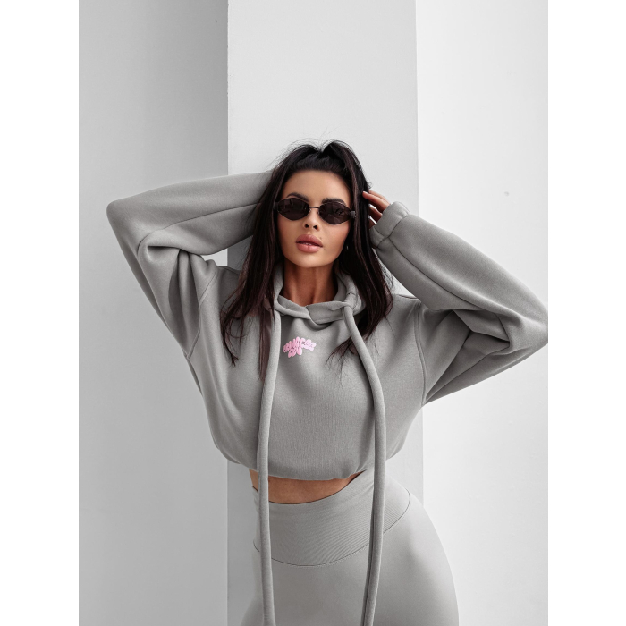 BLUZA DRESOWA BAWEŁNIANA DAMSKA PRINCESS OLV OLAVOGA FROST LAYER GRAY