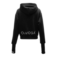 BLUZA DRESOWA BAWEŁNIANA DAMSKA Z KAPTUREM NA ZAMEK OLAVOGA SWEET HARMONY BLACK