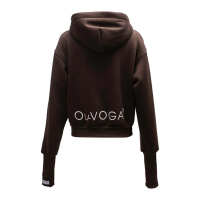 BLUZA DRESOWA BAWEŁNIANA DAMSKA Z KAPTUREM NA ZAMEK OLAVOGA SWEET HARMONY BROWN