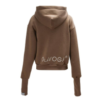 BLUZA DRESOWA BAWEŁNIANA DAMSKA Z KAPTUREM NA ZAMEK OLAVOGA SWEET HARMONY LATTE