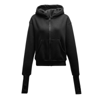 BLUZA DRESOWA BAWEŁNIANA DAMSKA Z KAPTUREM NA ZAMEK OLAVOGA SWEET HARMONY BLACK