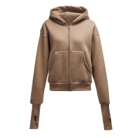 BLUZA DRESOWA BAWEŁNIANA DAMSKA Z KAPTUREM NA ZAMEK OLAVOGA SWEET HARMONY LATTE
