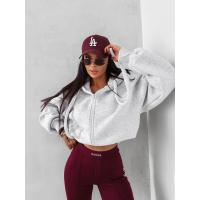 BLUZA DRESOWA BAWEŁNIANA DAMSKA Z KAPTUREM OLAVOGA FEELINGS GRAY
