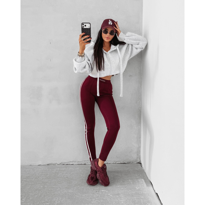 BLUZA DRESOWA BAWEŁNIANA DAMSKA Z KAPTUREM OLAVOGA FEELINGS GRAY