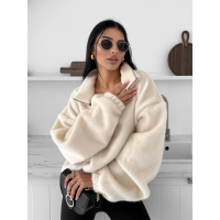 BLUZA DRESOWA DAMSKA MIŚ OVERSIZE OLAVOGA OATWOOD ECRU