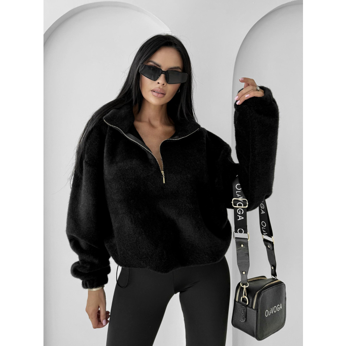 BLUZA DRESOWA DAMSKA MIŚ OVERSIZE OLAVOGA OATWOOD BLACK
