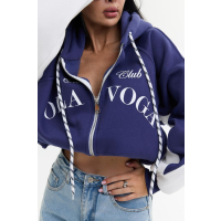 BLUZA DRESOWA DAMSKA NA ZAMEK OVERSIZE OLAVOGA ASHEN SKY DARK BLUE