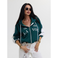 BLUZA DRESOWA DAMSKA NA ZAMEK OVERSIZE OLAVOGA ASHEN SKY DEEP GREEN