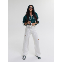 BLUZA DRESOWA DAMSKA NA ZAMEK OVERSIZE OLAVOGA ASHEN SKY DEEP GREEN