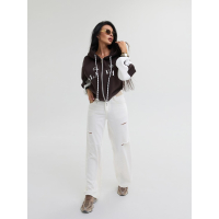 BLUZA DRESOWA DAMSKA NA ZAMEK OVERSIZE OLAVOGA ASHEN SKY DARK BROWN