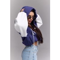 BLUZA DRESOWA DAMSKA NA ZAMEK OVERSIZE OLAVOGA ASHEN SKY DARK BLUE