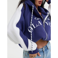 BLUZA DRESOWA DAMSKA NA ZAMEK OVERSIZE OLAVOGA ASHEN SKY DARK BLUE