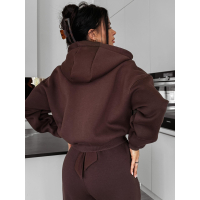 BLUZA DRESOWA DAMSKA NA ZAMEK OVERSIZE OLAVOGA OVERCAST BROWN