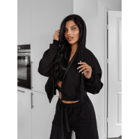 BLUZA DRESOWA DAMSKA NA ZAMEK OVERSIZE OLAVOGA OVERCAST BLACK