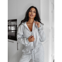 BLUZA DRESOWA DAMSKA NA ZAMEK OVERSIZE OLAVOGA OVERCAST GRAY