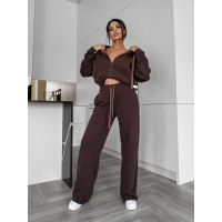 BLUZA DRESOWA DAMSKA NA ZAMEK OVERSIZE OLAVOGA OVERCAST BROWN
