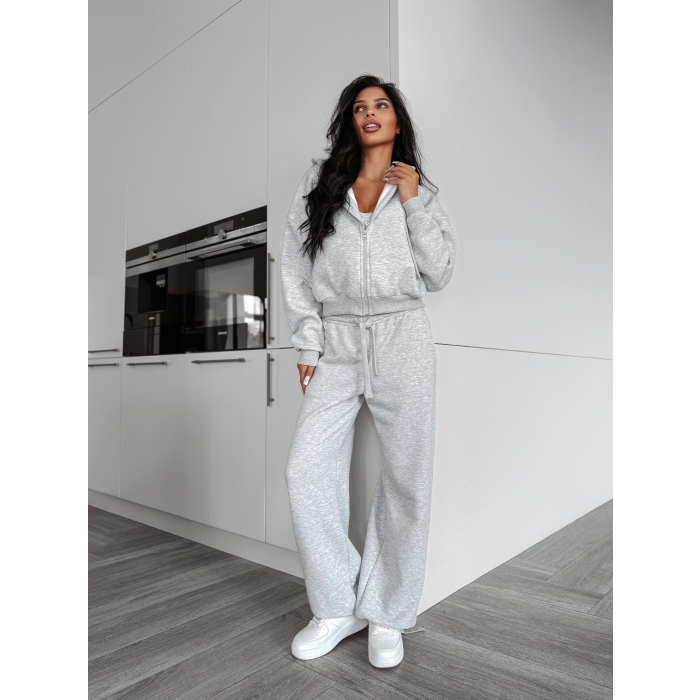 BLUZA DRESOWA DAMSKA NA ZAMEK OVERSIZE OLAVOGA OVERCAST GRAY
