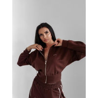 BLUZA DRESOWA DAMSKA NA ZAMEK OVERSIZE OLAVOGA SILENT STORM SWEATSHIRT BROWN