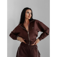 BLUZA DRESOWA DAMSKA NA ZAMEK OVERSIZE OLAVOGA SILENT STORM SWEATSHIRT BROWN