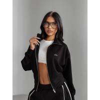 BLUZA DRESOWA DAMSKA NA ZAMEK OVERSIZE OLAVOGA SILENT STORM SWEATSHIRT BLACK