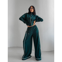 BLUZA DRESOWA DAMSKA NA ZAMEK OVERSIZE OLAVOGA SILENT STORM SWEATSHIRT DEEP GREEN