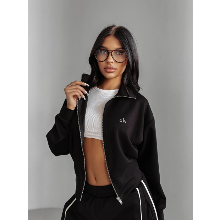 BLUZA DRESOWA DAMSKA NA ZAMEK OVERSIZE OLAVOGA SILENT STORM SWEATSHIRT BLACK